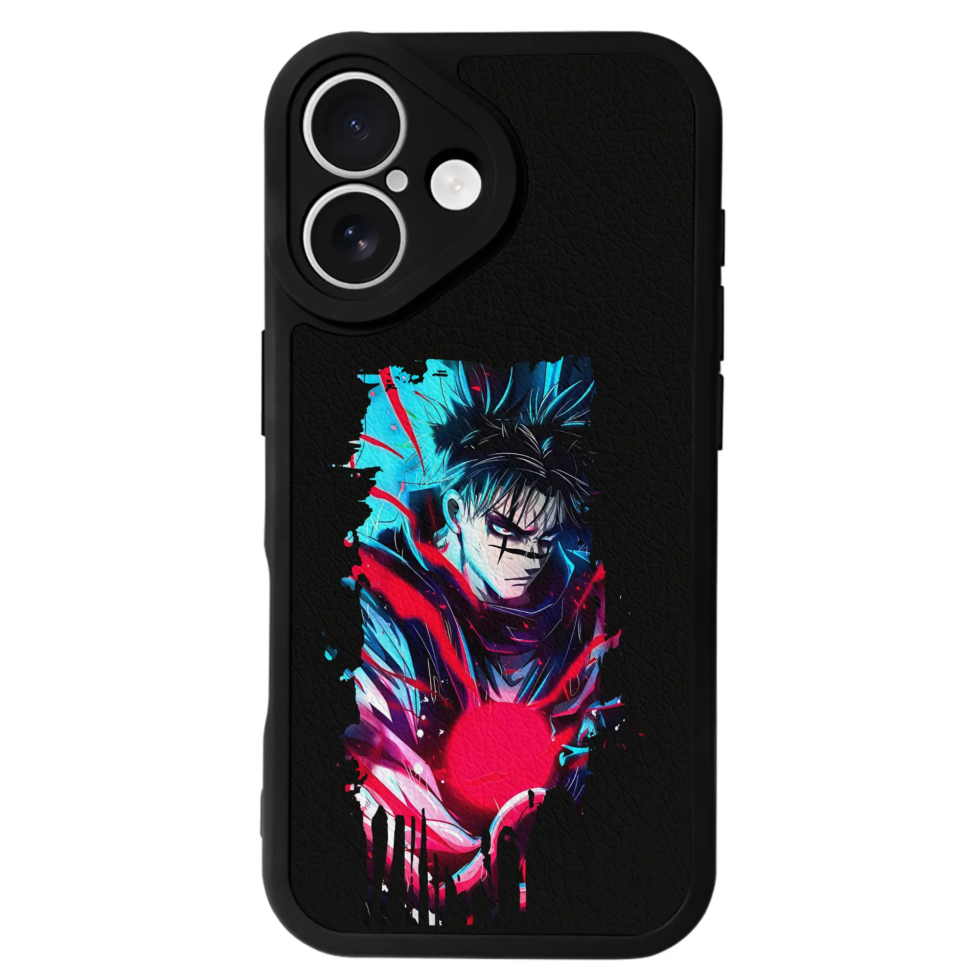 呪術廻戦 グッズ,脹相 - IPhone 16シリーズ対応 ・ シリコンスマホケース ・ レザー調 ・ 高精度フィット ・ 耐衝撃 ・ ワイヤレス充電対応 ・ 精密カット